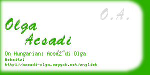 olga acsadi business card